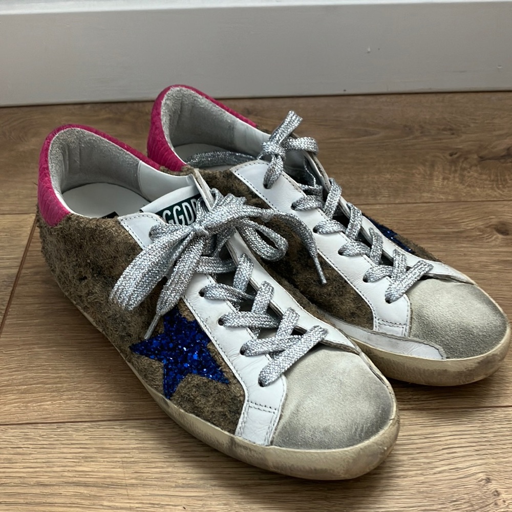 Golden Goose size 7.5 EU (38) leopard pink and white sneakers